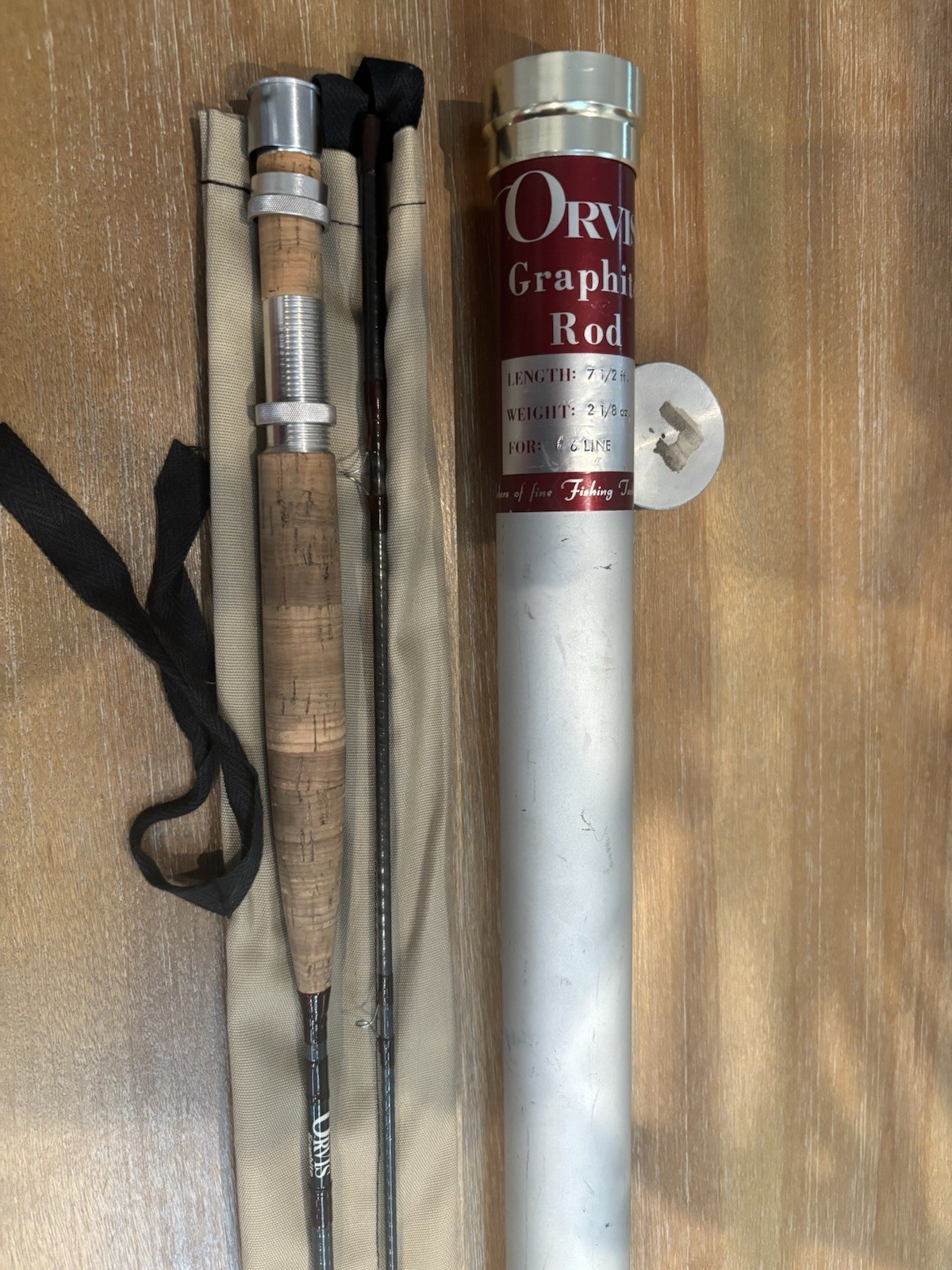 ORVIS Graphite Fly Rod — 7 1/2 ‘ 6wt “TROUT” Model — Excellent
