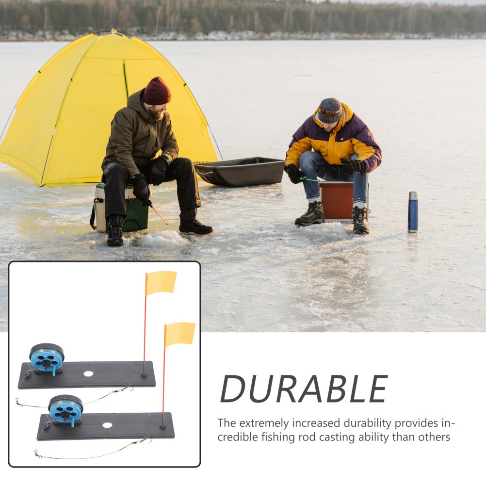 2Pcs Practical Ice Fishing Rod Durable ABS Portable Outdoor Winter Fishing Gear