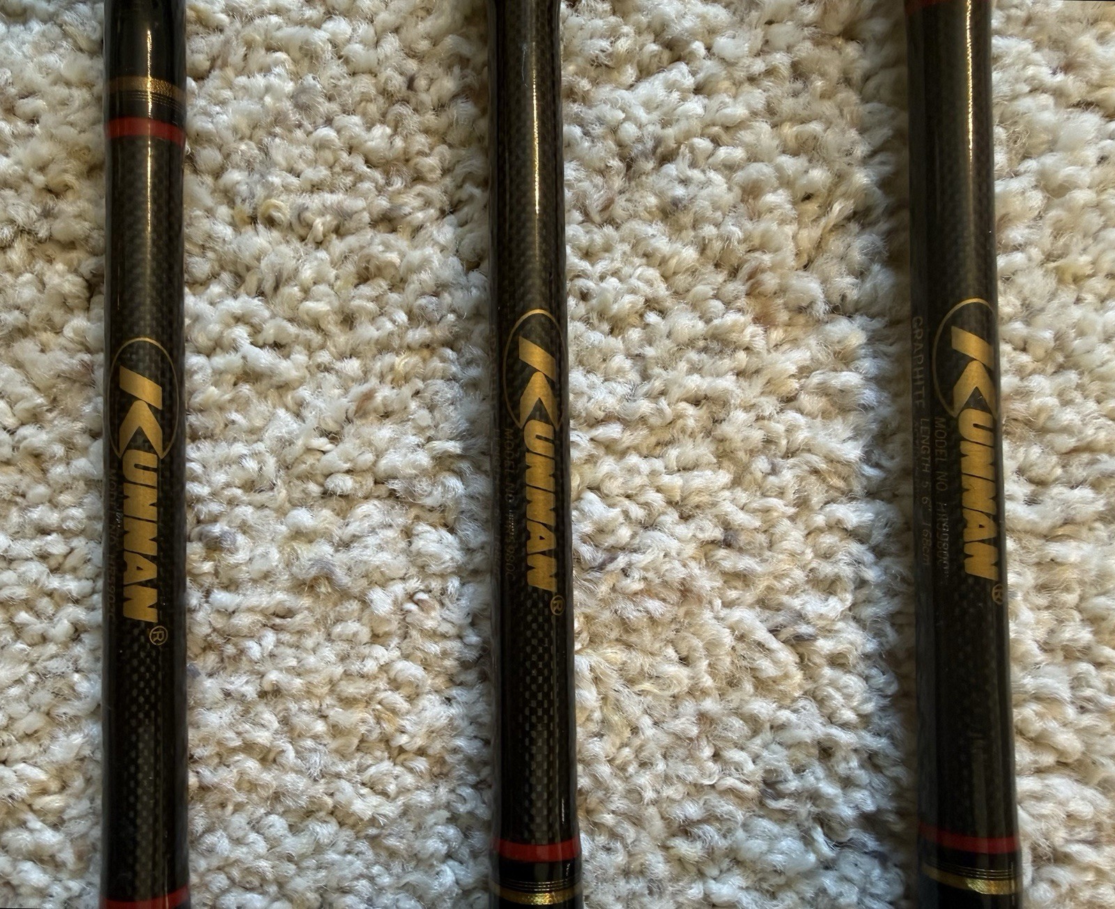 Lot of (3) Kunnan HOT RAIL Conventional Saltwater Fishing Rods, “NICE”… L@@K!!!
