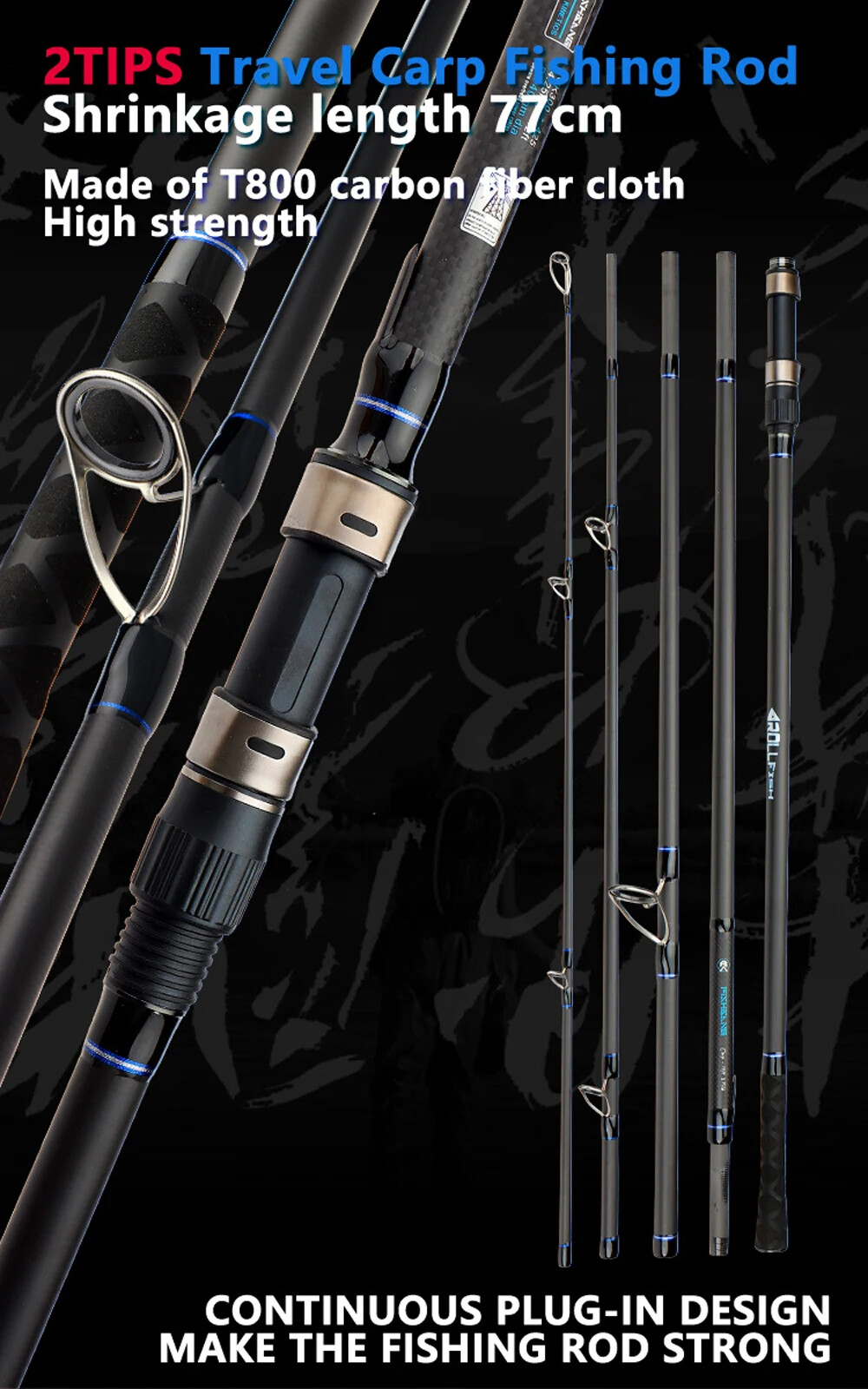 High Carbon Carp Fishing Rod 3.6m 3.9m 4.2m 4/5/6 Section Rods Boat Spinning Rod