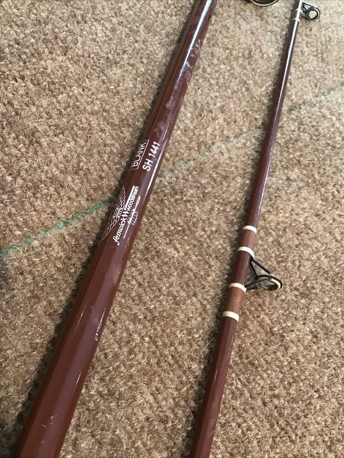 Vintage Fenwick Woodstream 12′ 2-pc FS1440 Spinning Rod USA Custom Fiberglass