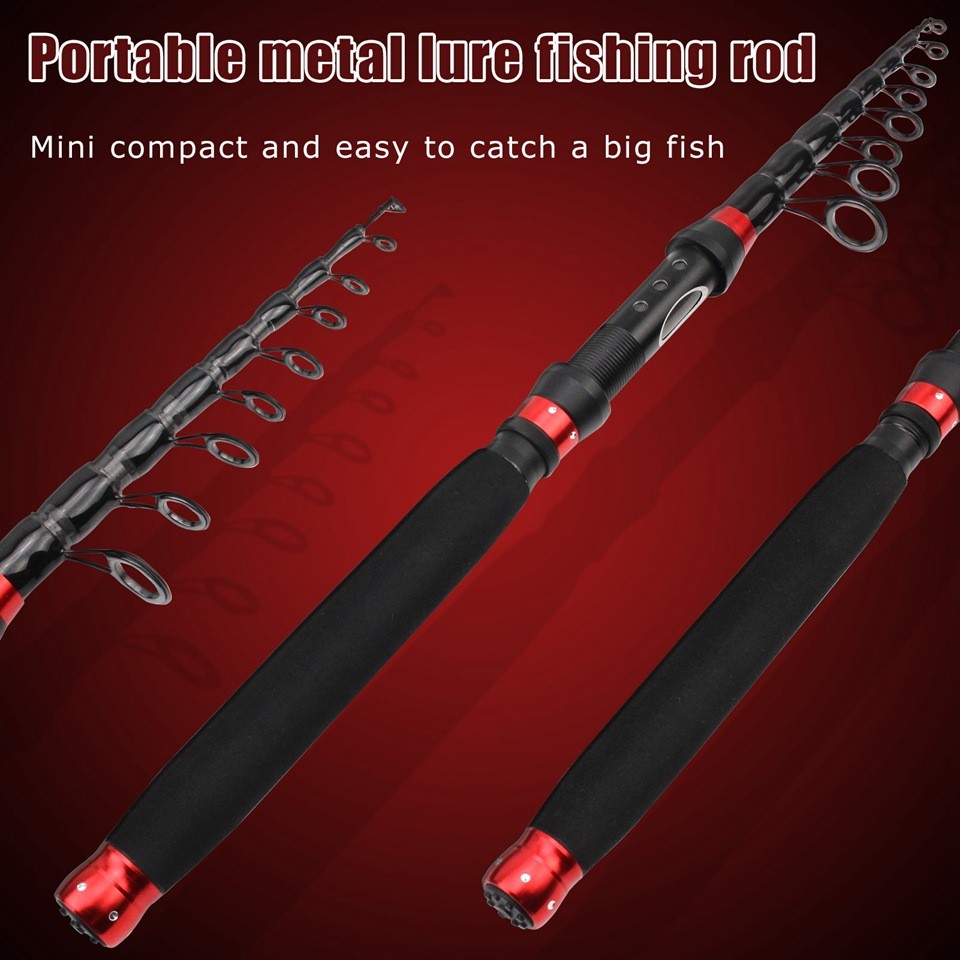 1.8-3.0M Carbon Fiber Telescopic Fishing Rod Pole Sea Saltwater Freshwater New
