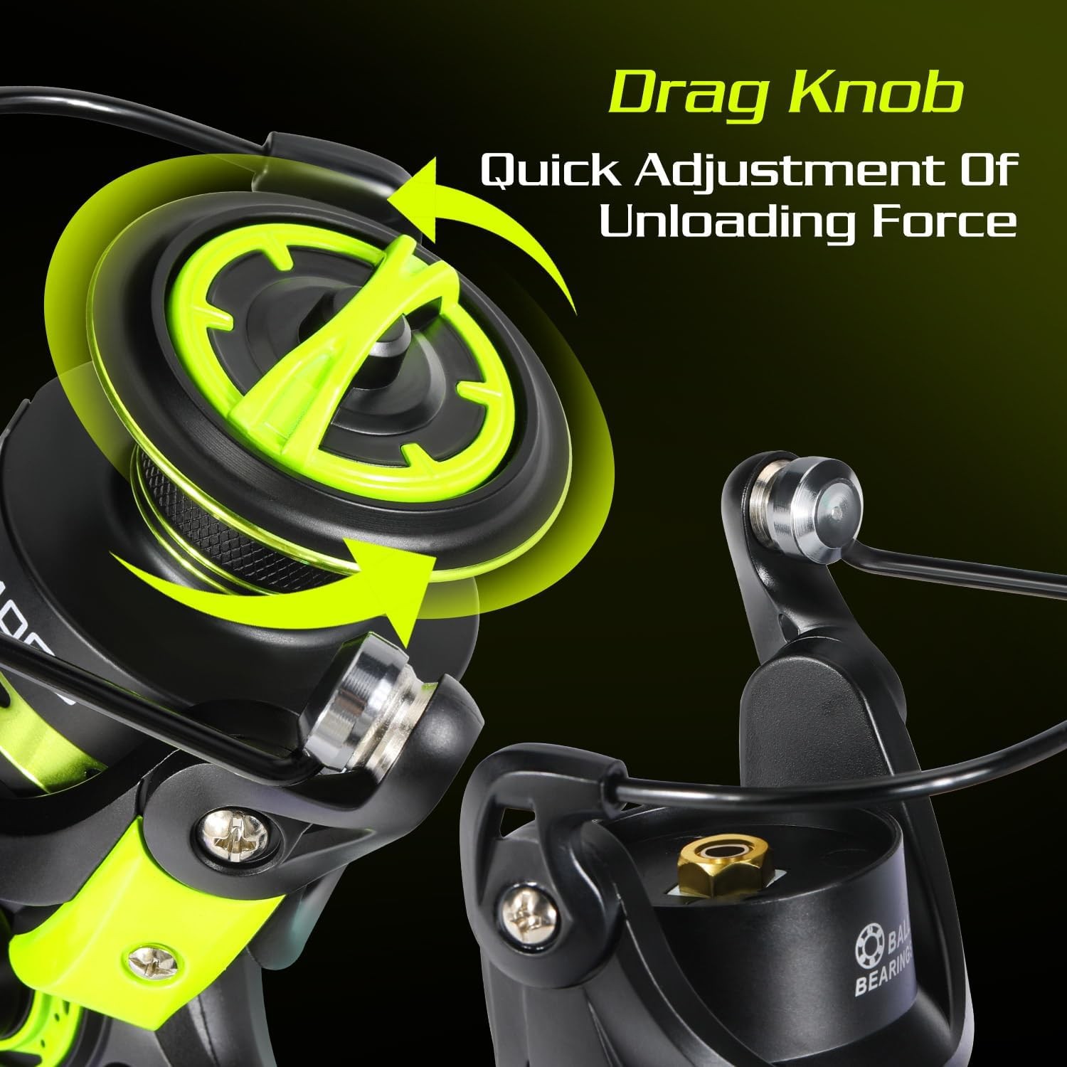 Spinning Combo – 5.2:1 Gear Ratio 15.6LB Drag IM7 Graphite 2-Piece Rod Stainless