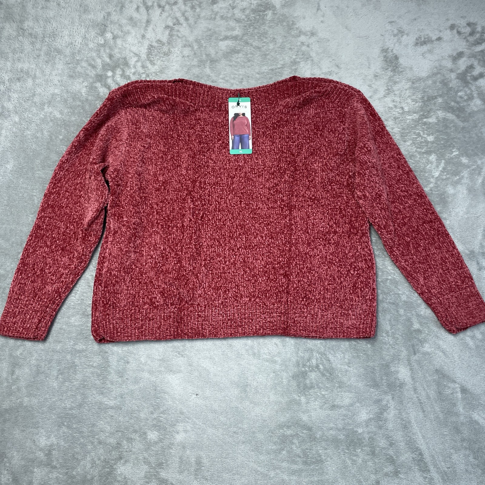 Orvis Women’s XL Pullover Sweater Dark Pink Polyester a1734