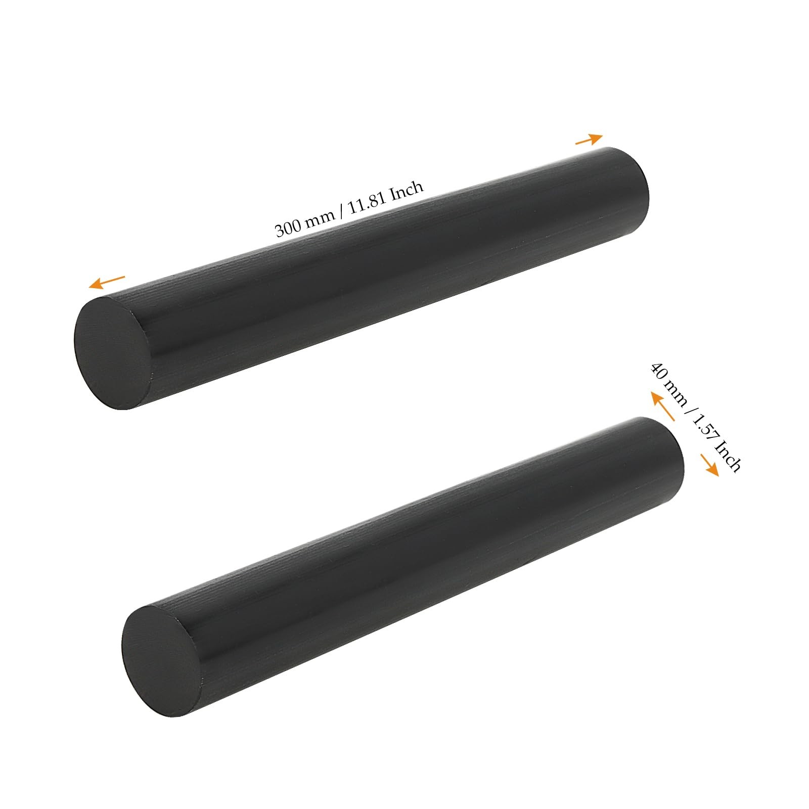 MUKCHAP 2Pcs 1.5 x 12 Inch Black Round Acetal Copolymer Rods, Long Pom Plasti…