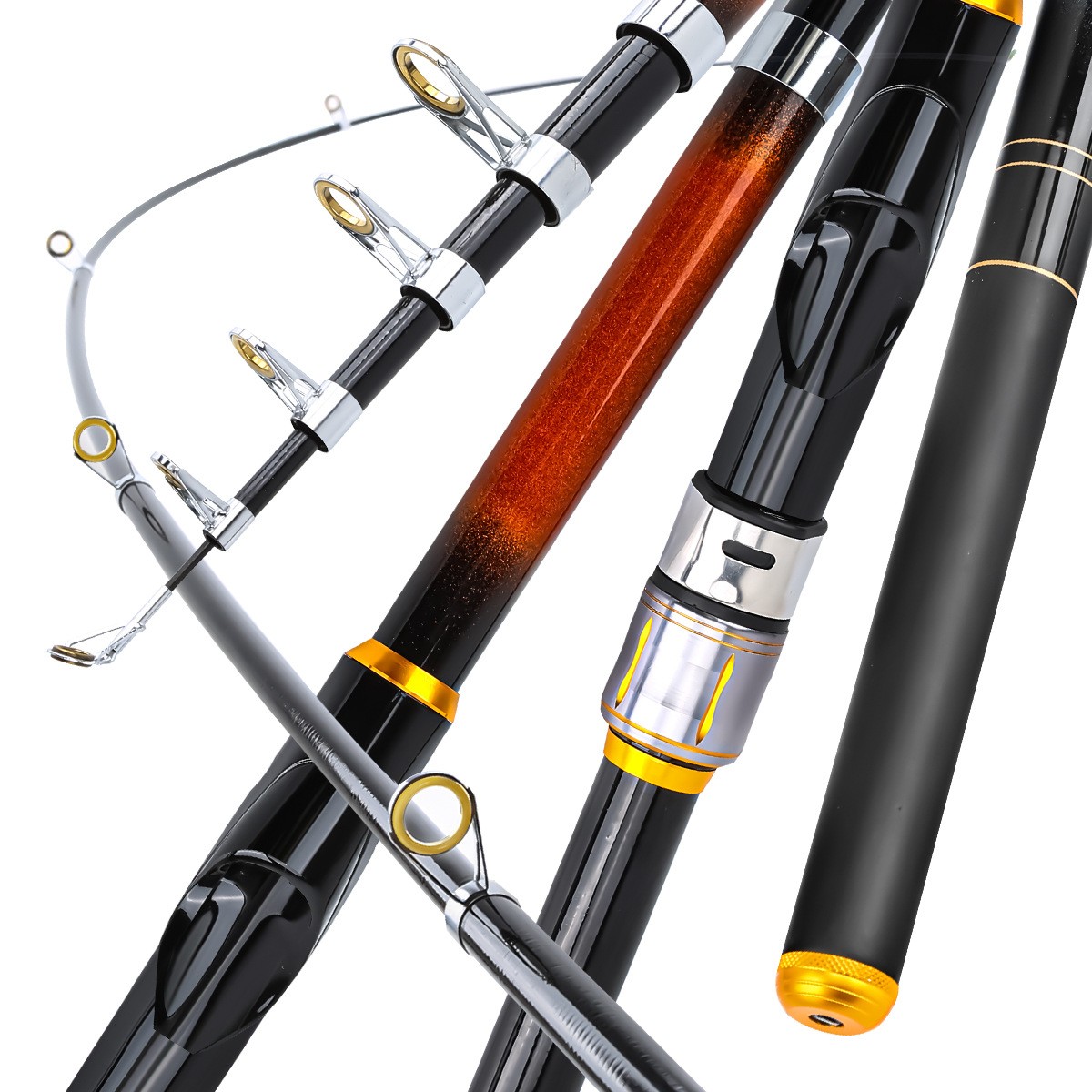 2.7m Portable Fiberglass Fishing Rod New Telescopic Fishing Rod Spinning Rod