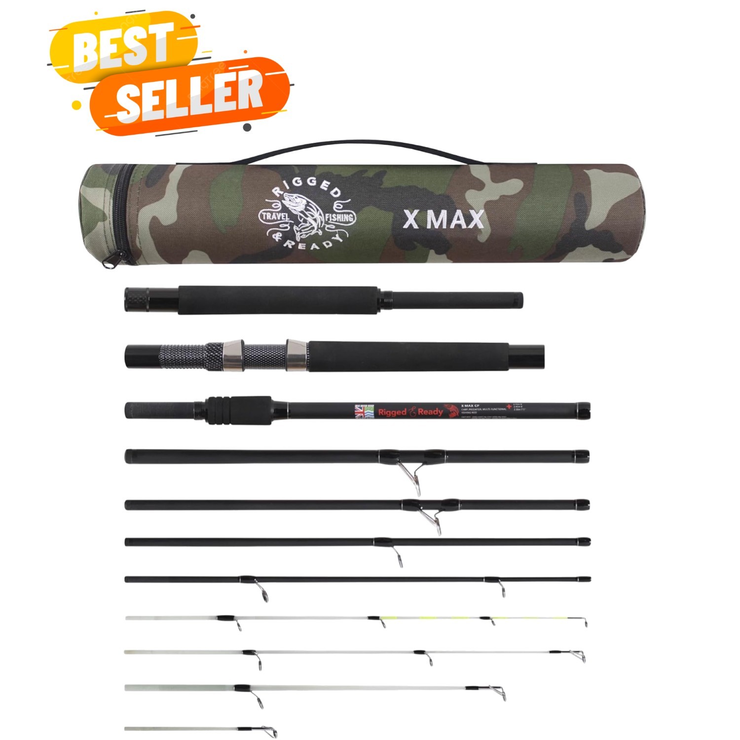 Rigged & Ready X Series Travel Fishing Rods. 6 Super Compact Combos and Rods,…