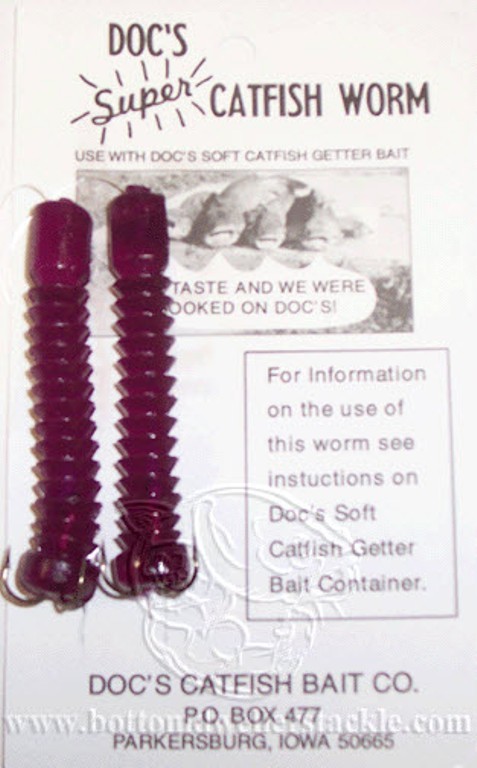 DOC’S SUPER CATFISH WORMS 12 PACKS DCW-PURPLE (STINK/DIP/SPONGE) SONNY’S