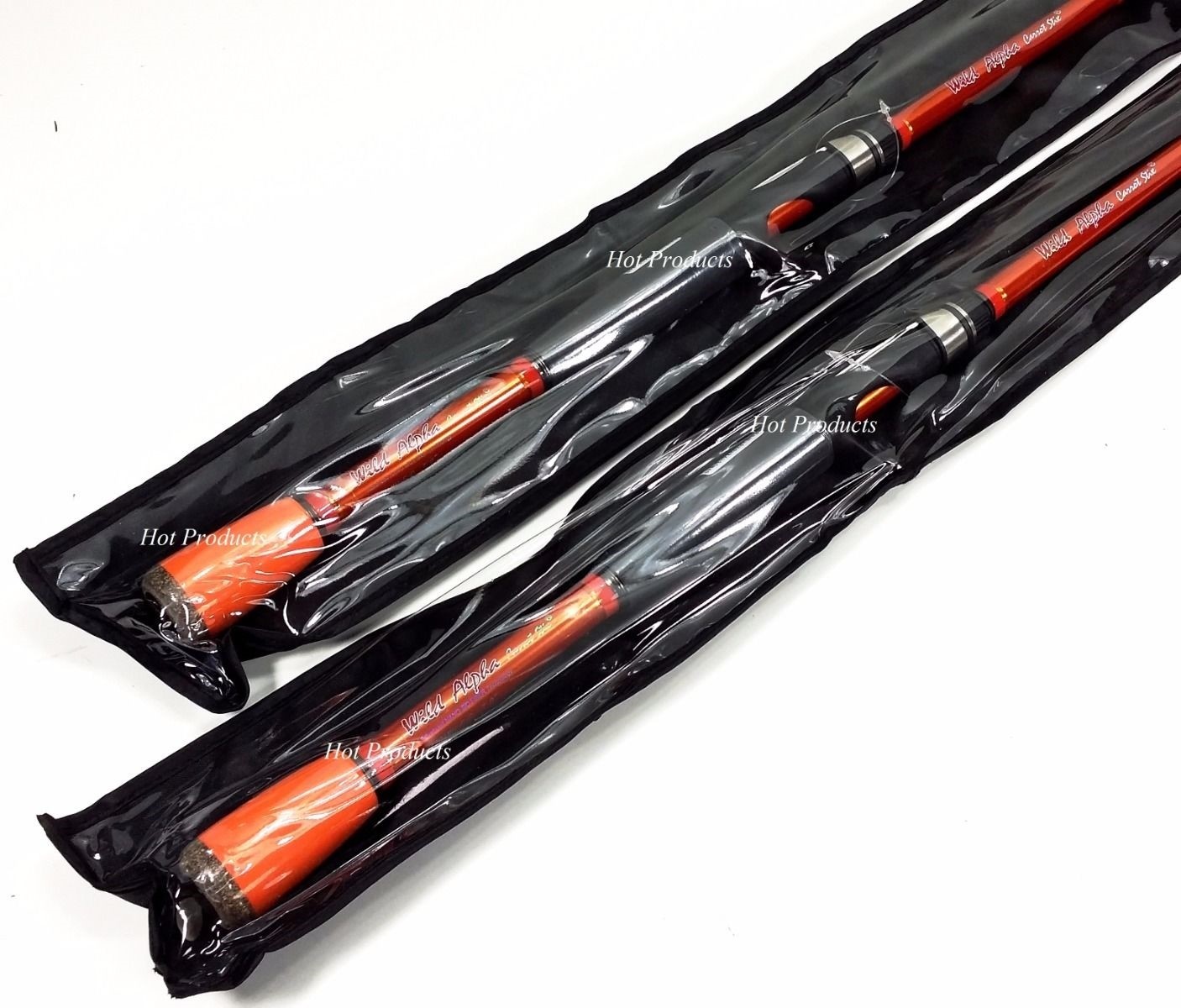 QTY 2- 7′ MEDIUM CASTING Carrot Stix ALPHA ORANGE Bass Fishing Rod CWA701M-M-C