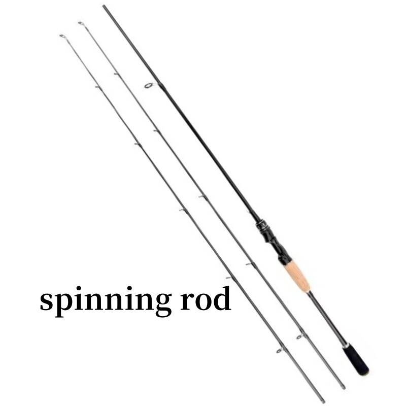 1.8M Rods Carbon Fiber Fishing Rod Spinning Casting Poles Fast 2 Tips Lure Rod