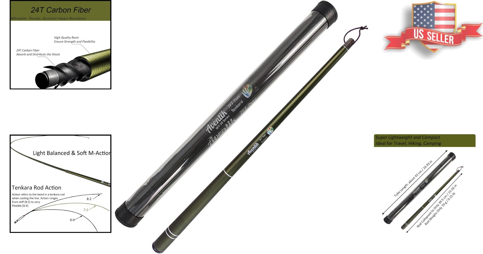 7ft FreshStart Tenkara Rod Kit: Easy to Cast, Durable, and Compact Design