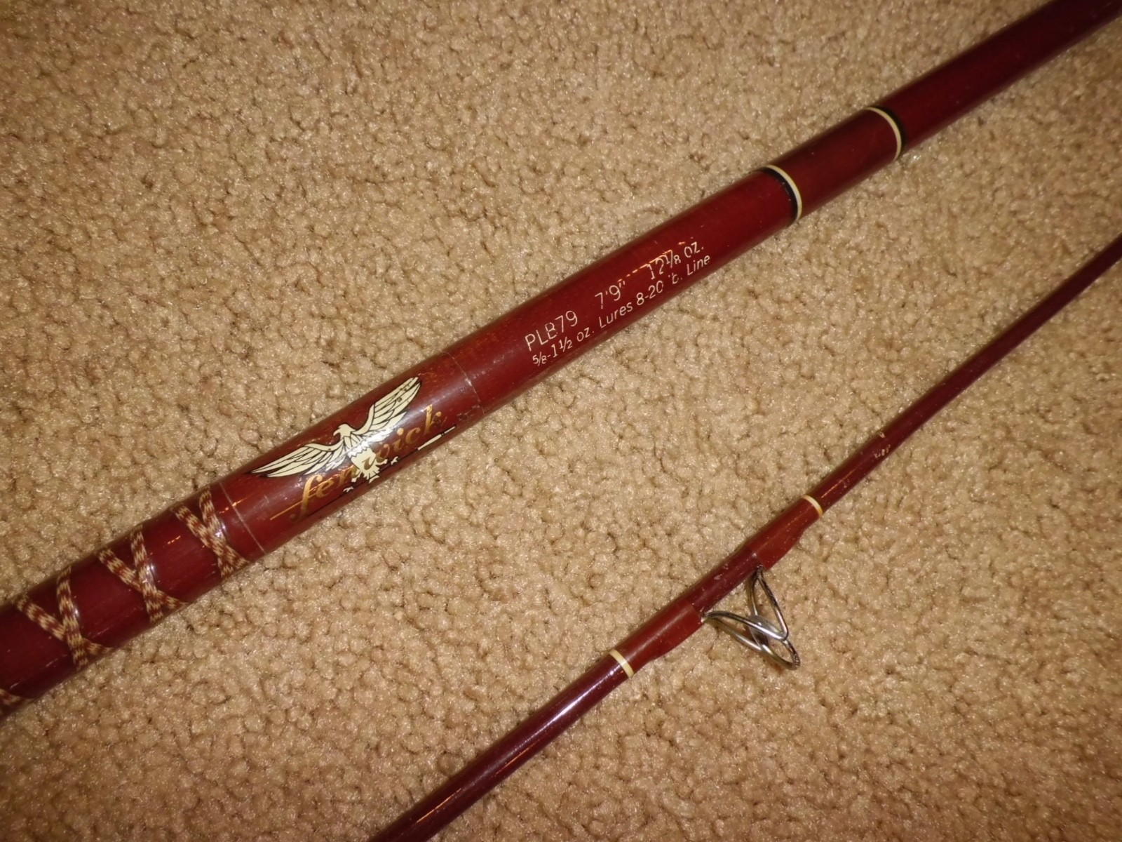Vintage FENWICK Feralite PLB79 Spinning 7’9″ Rod made in USA- 8-20lb #H98593