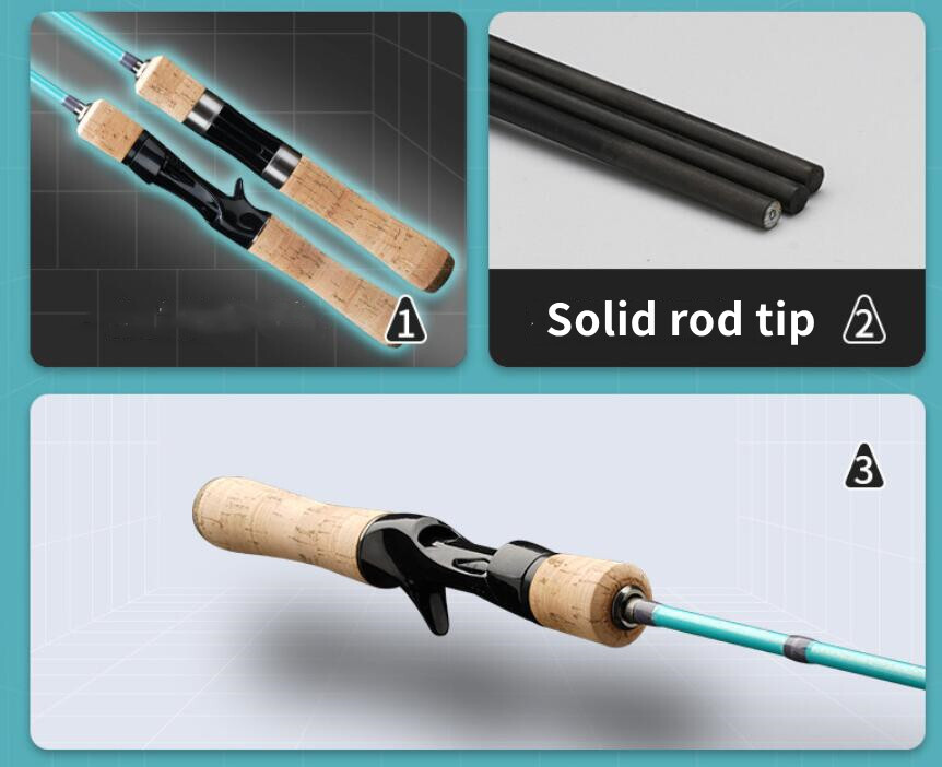 1.35M/1.5M/1.68M/1.8M Carbon Fiber Rods Spinning Poles Casting Fishing Rod Lure