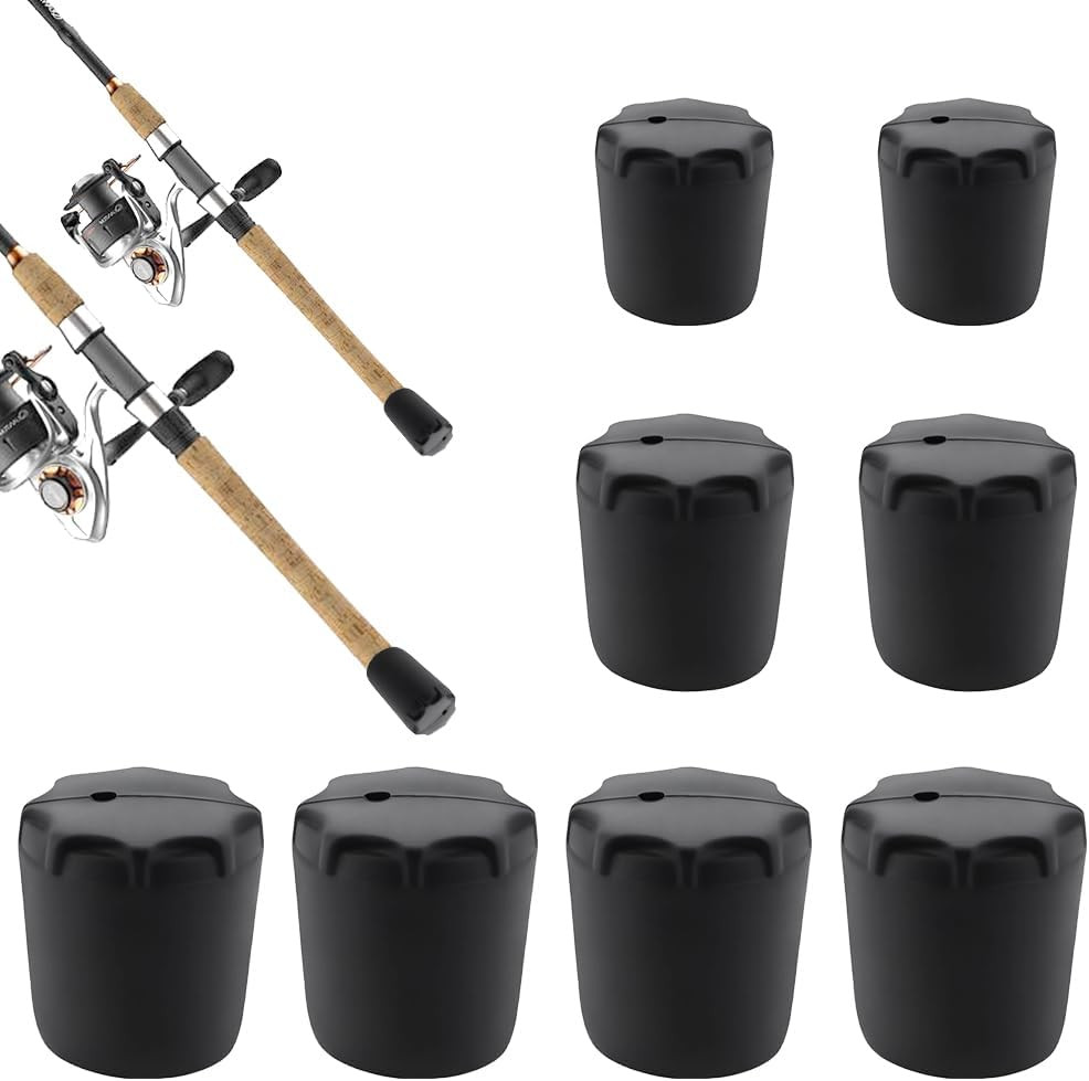 8 Pcs Fishing Rod Butt Cushion, Breathable with Drain Holes Silicon Fishing Rod