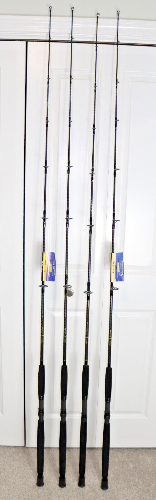FIN-NOR Power Wrap Fishing Rod SaltWater Offshore PWSS 7′ C/W 16LBS LOT OF 4