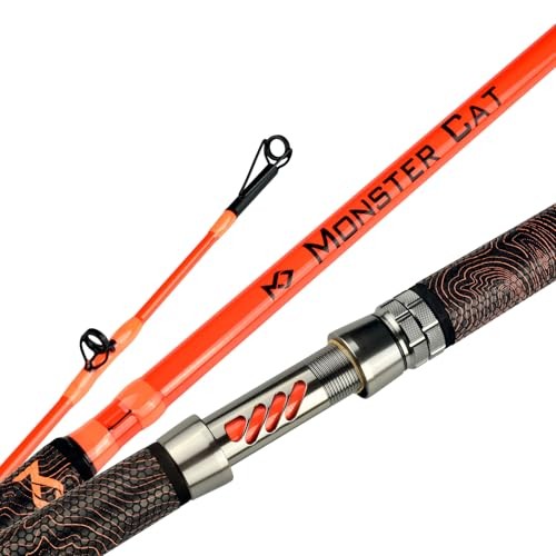 Monster Catfish Fishing Rod – 1 Piece 7′ Glow with Black Light – Catfishing