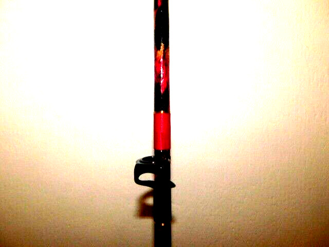 CUSTOM CONVENTIONAL BOAT ROD 7′ 40-80 LB RED, GOLD, BLACK MARBLE TURBOS NEW