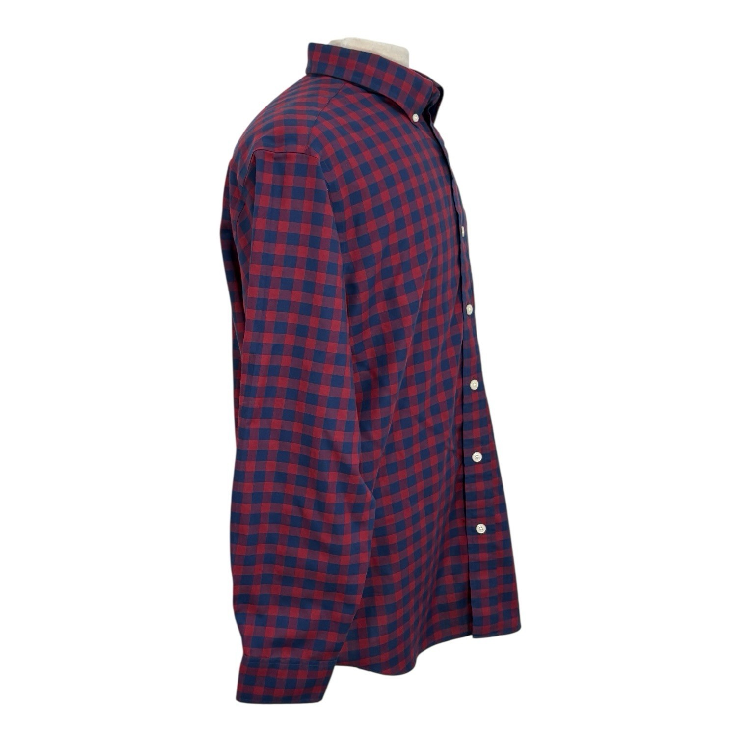 Orvis Men’s Size L Blue Red Checkered Button Up Shirt Long Sleeve Button Pocket