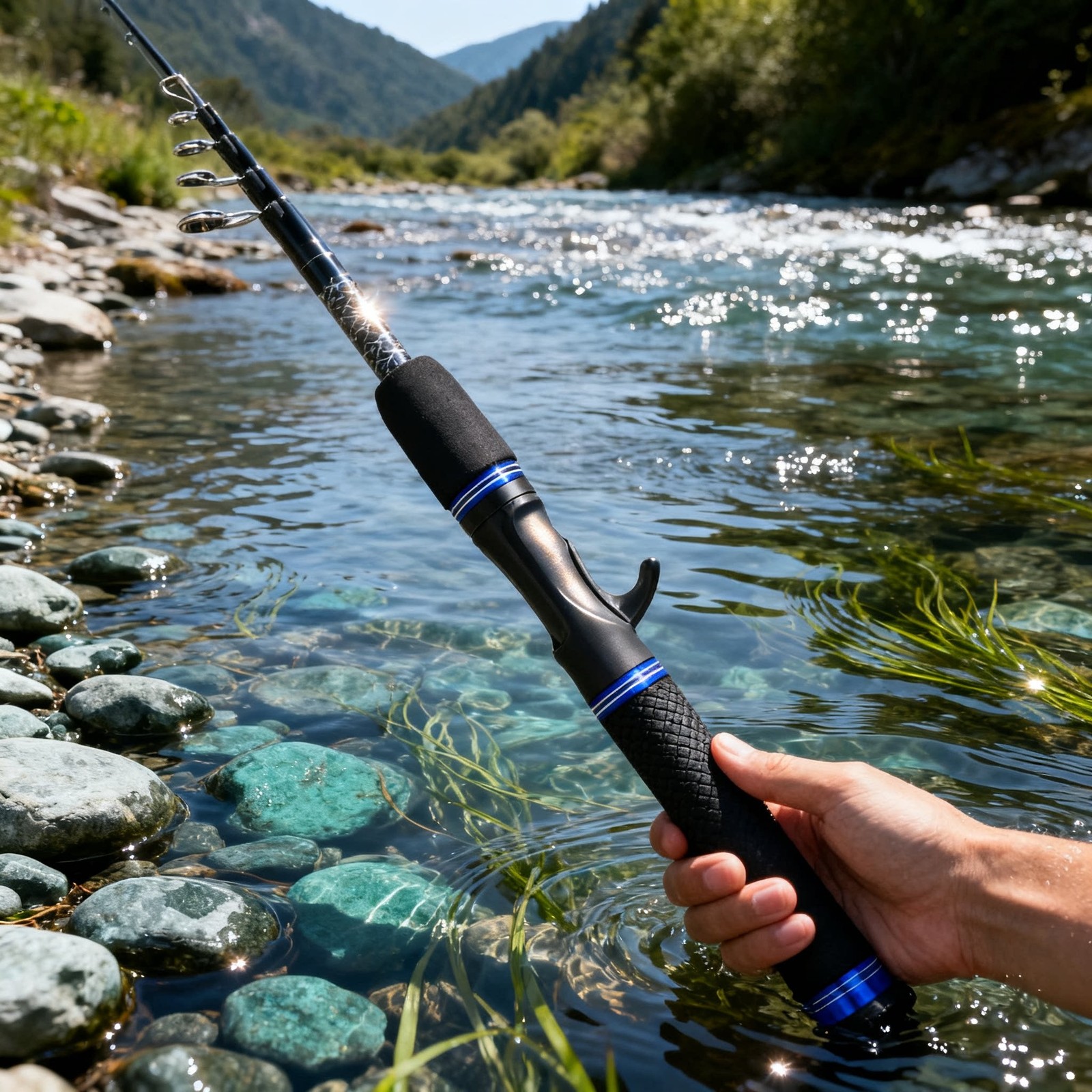 Carbon Telescopic Lure Rod 35cm ML Action Portable for River Lake Reservoir