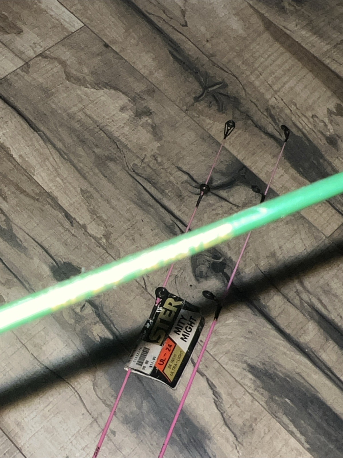 (3) Master Mighty Mity 24″ Ice Fishing Rods Ultra Light Never Used Pink Lady