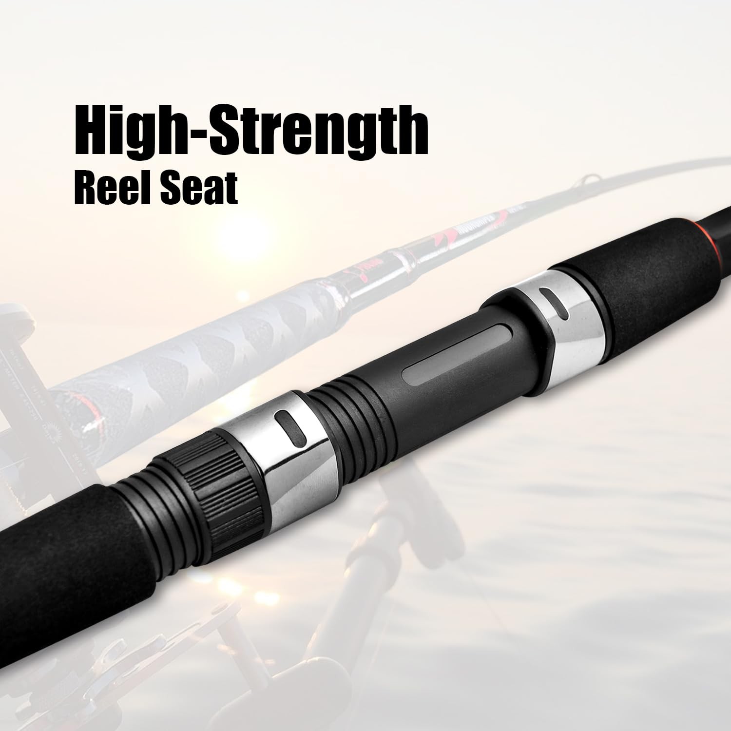 Fiblink Surf Casting Fishing Rod 2-Piece Graphite Travel Baitcasting Fishing