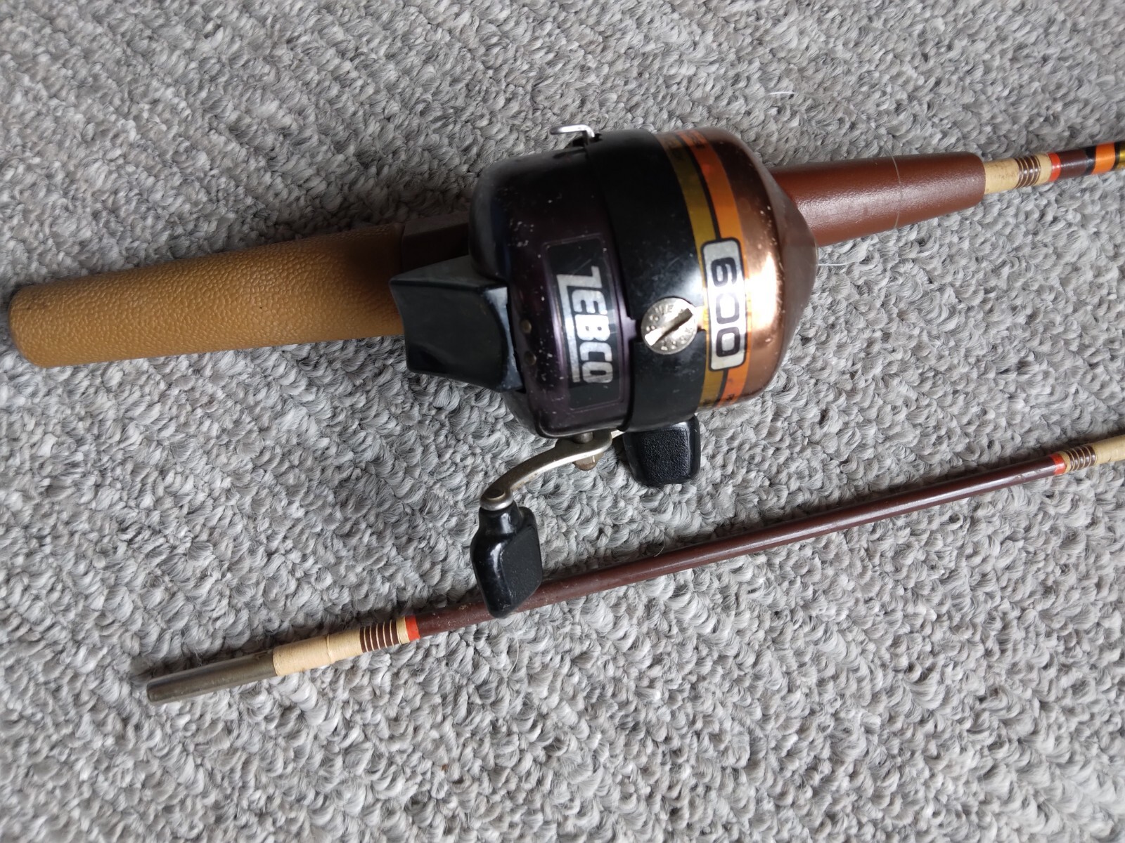 Vintage Zebco 600 rod and reel combination