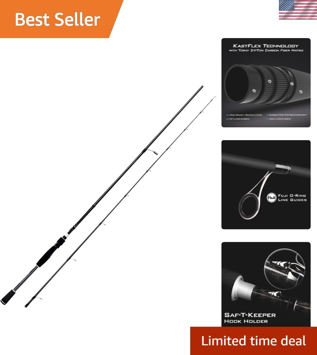24-Ton Carbon Fiber Perigee II Fishing Rod – Comfortable & Versatile