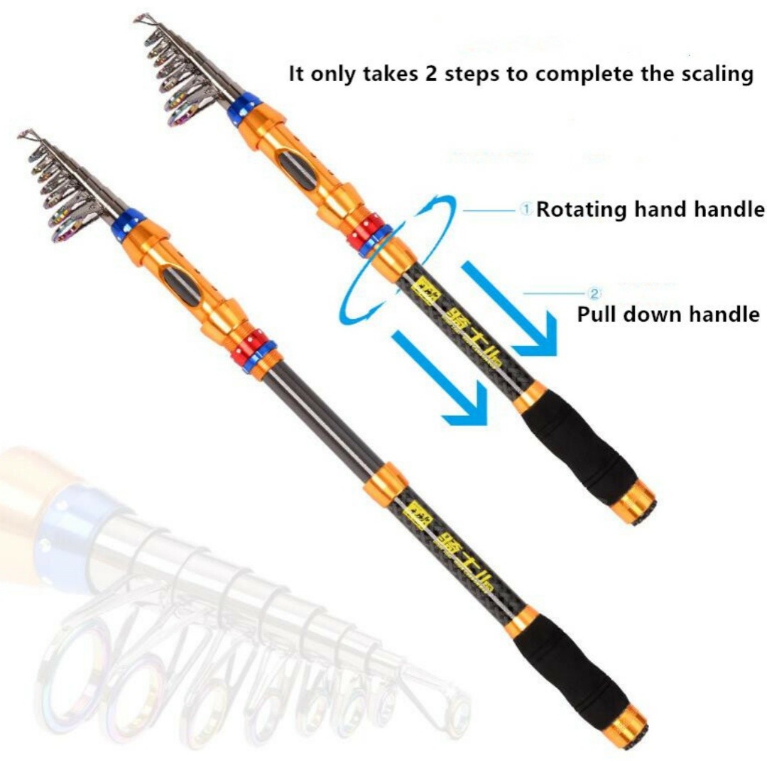 Fishing Rod Carbon Fiber 1.8M 2.1M 2.4M 2.7M 3.0M 3.6M Telescopic Fishing Rods