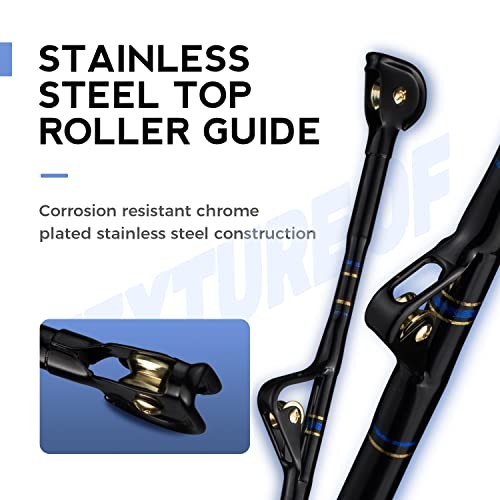 Trolling Rod Saltwater Offshore Heavy Roller Rod Bent Butt Trolling Rod Big