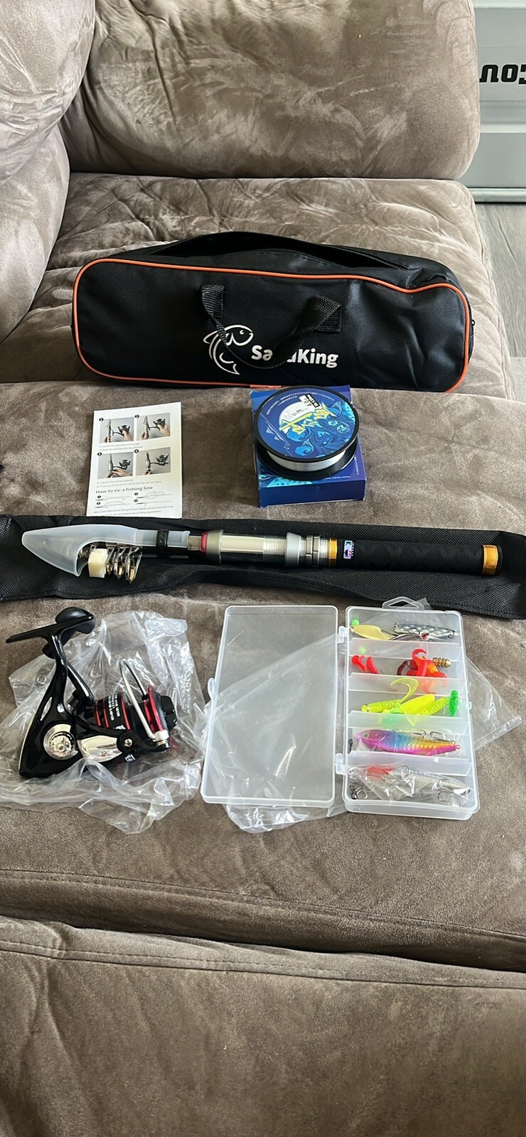 Fishing Rod/Pole Kit SandKing With Bait, Line, Reel, And Rod