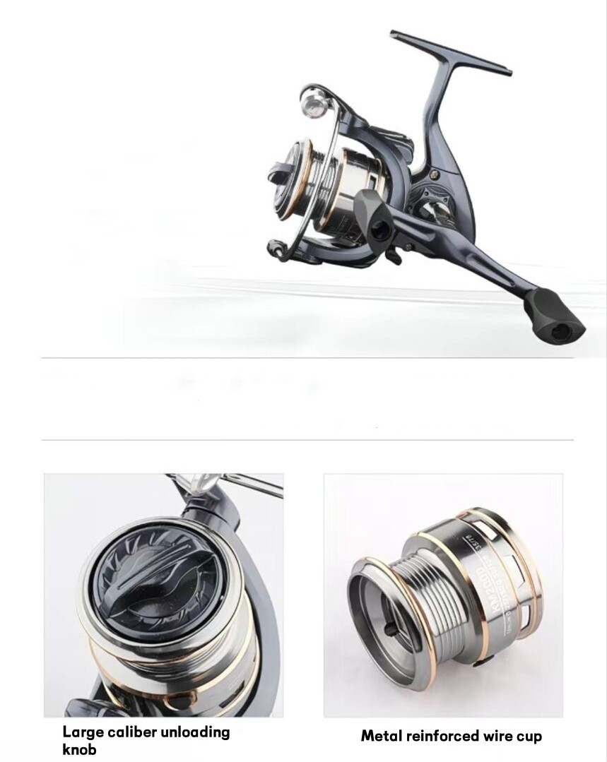 Fishing Rod Reel Combo Carbon Fiber Spinning Rod and 5.2:1 Gear Ratio Bait Reel
