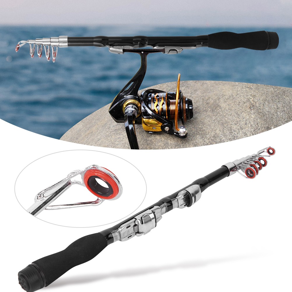 Mini Portable Fishing Rod Ultra-Short Travel Design Lightweight Glass Fiber