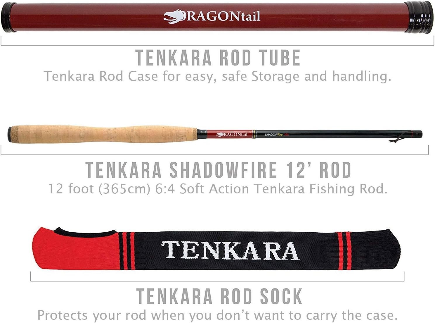 DRAGONtail Shadowfire 12ft Tenkara Fly Fishing Rod – Complete Starter Kit