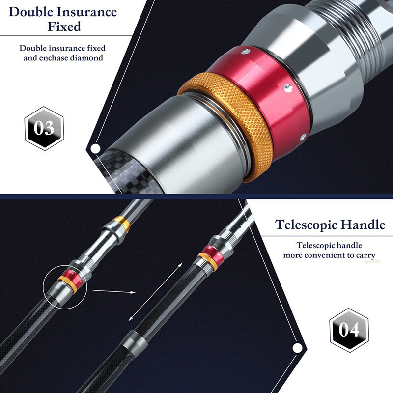 Carbon Fiber Travel Spinning Telescopic Fishing Rod Portable Retractable Fishing