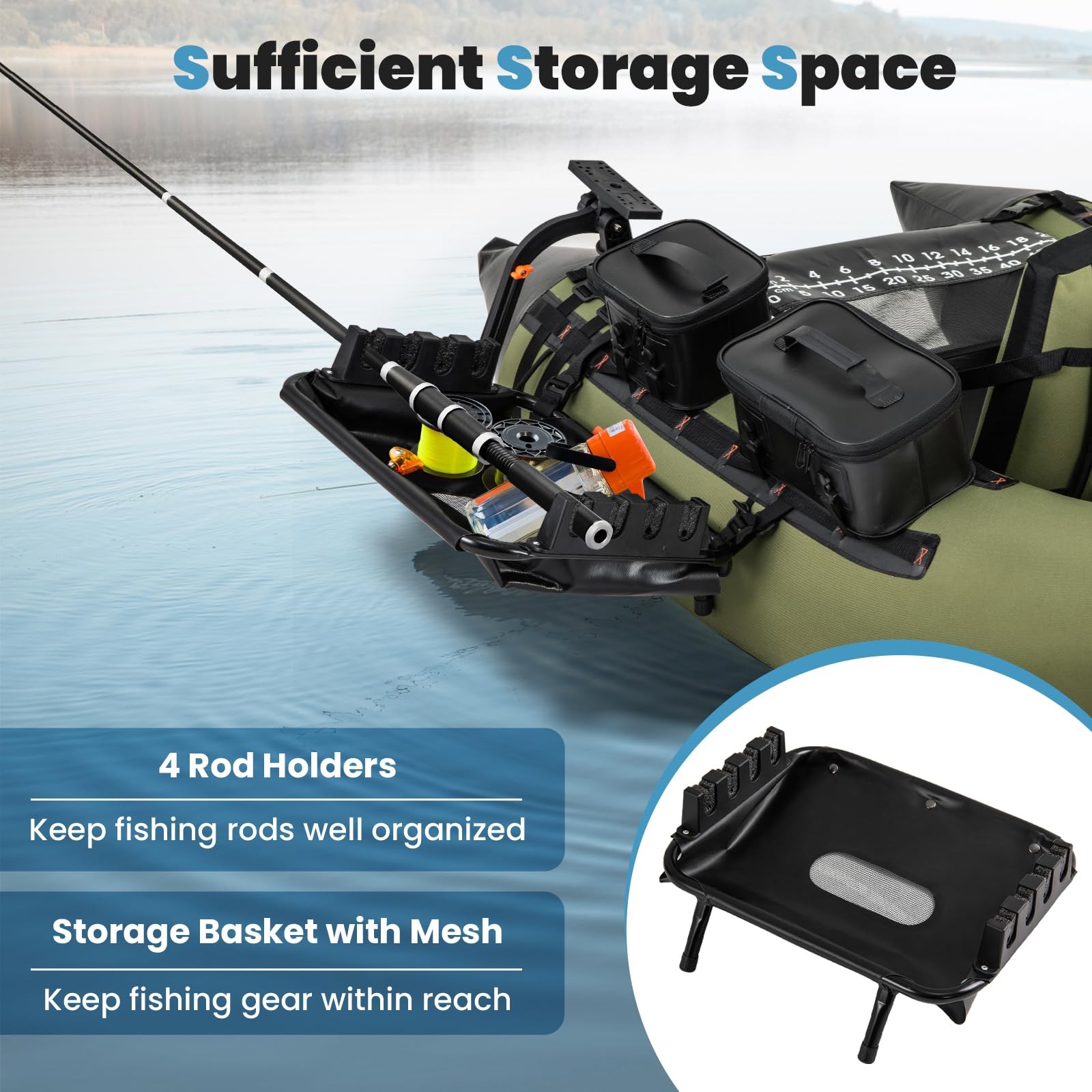 Goplus Fishing Float Tube Accessories 360 Rotatable Fish Finder Holder W/ Mount
