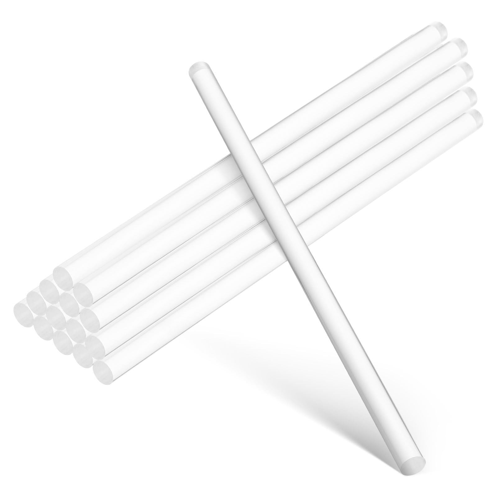 15Pcs 0.5 x 12 Clear Acrylic Dowel Rods, Round, Plant Stakes, DIY Crafts