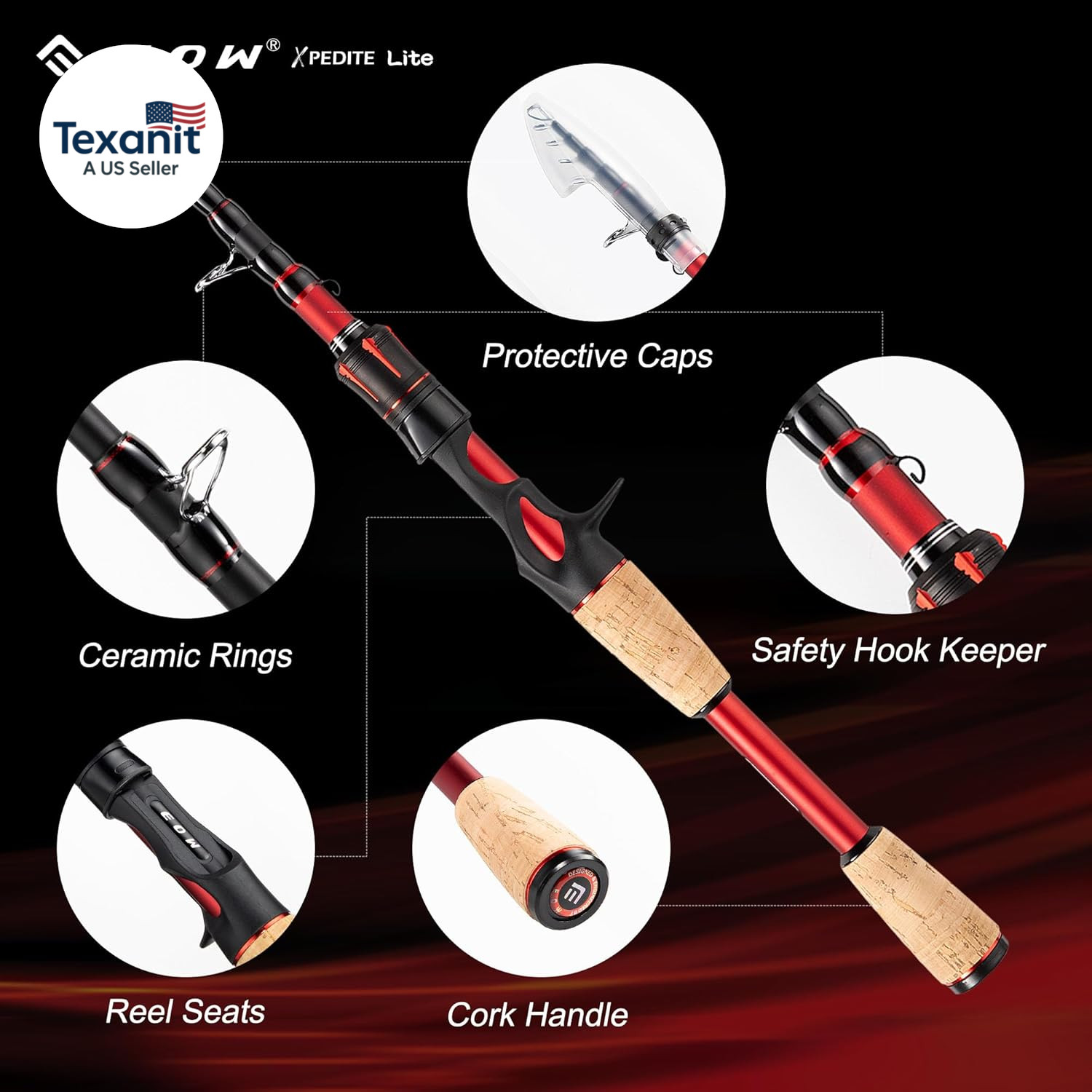 XPEDITE LITE Portable Telescopic Fishing Rods & Combo, Spinning & Casting Fishin