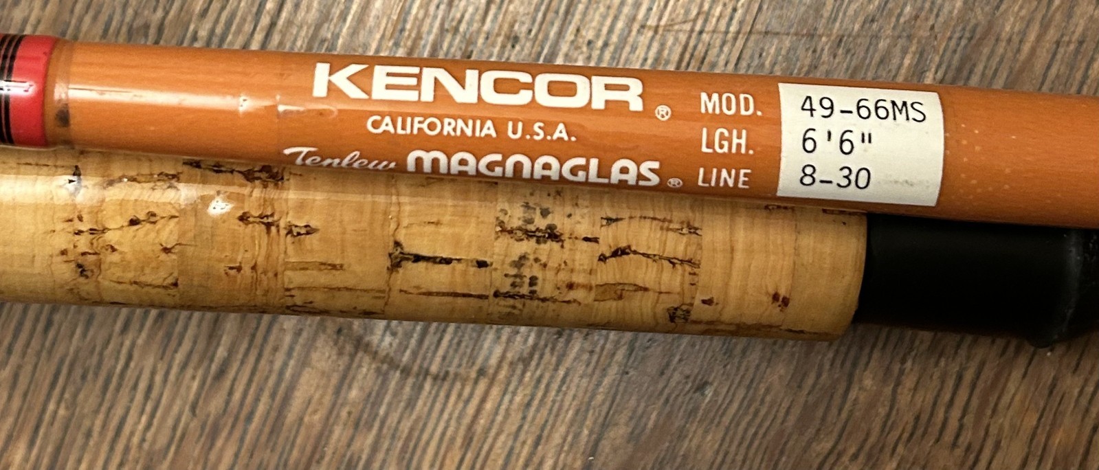 Kencor 49-66MS 6’6” 2 Piece Tenlew Magnaglas 8-30lbs Spinning Fishing Rod