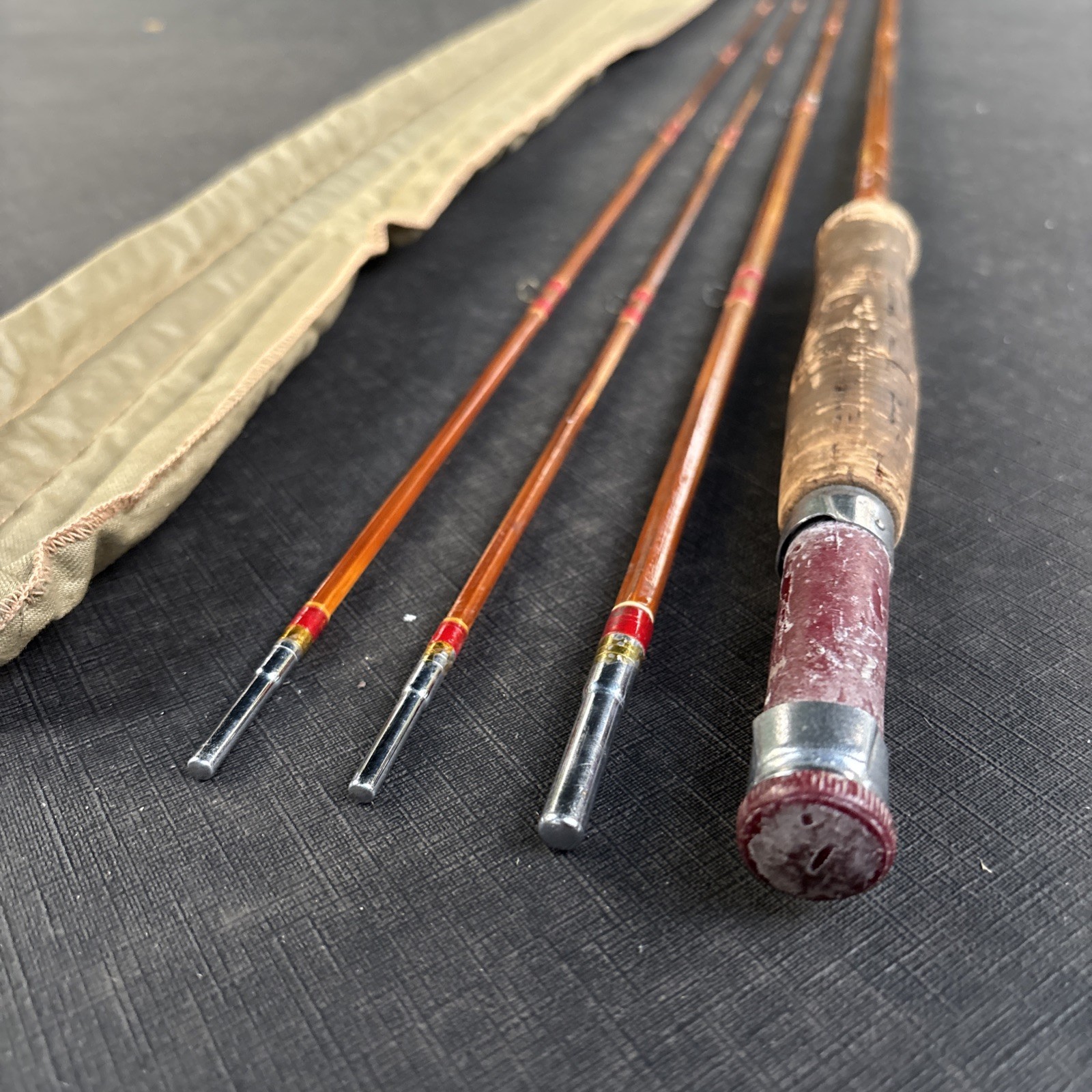 Vintage South Bend 346 Bamboo Fly Rod 8 1/2’ HDH or D W/ Sock