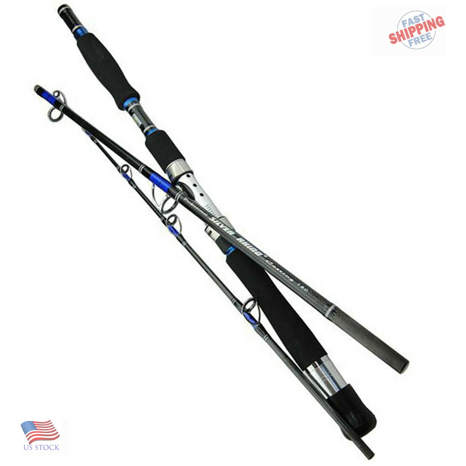Silver-Rhino Saltwater Rod Carbon 30-50 LB Spinning Jigging Rod