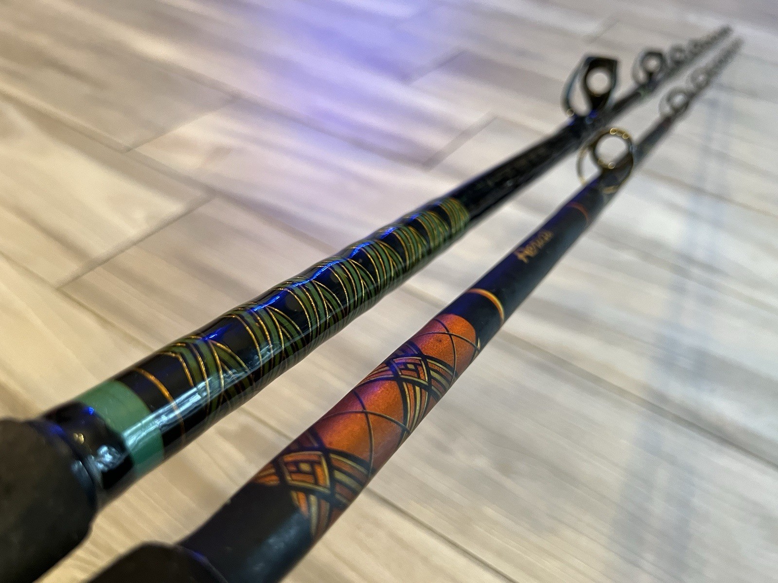 Lot of 2 Conventional Fishing Rods Star Rods Aerial & Vtg Shimano TLD 70 Heavy