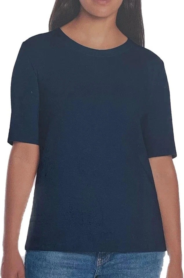 NWT Orvis Women’s XXL Navy Blue Pima Cotton Classic Fit Short T-Shirt P0608