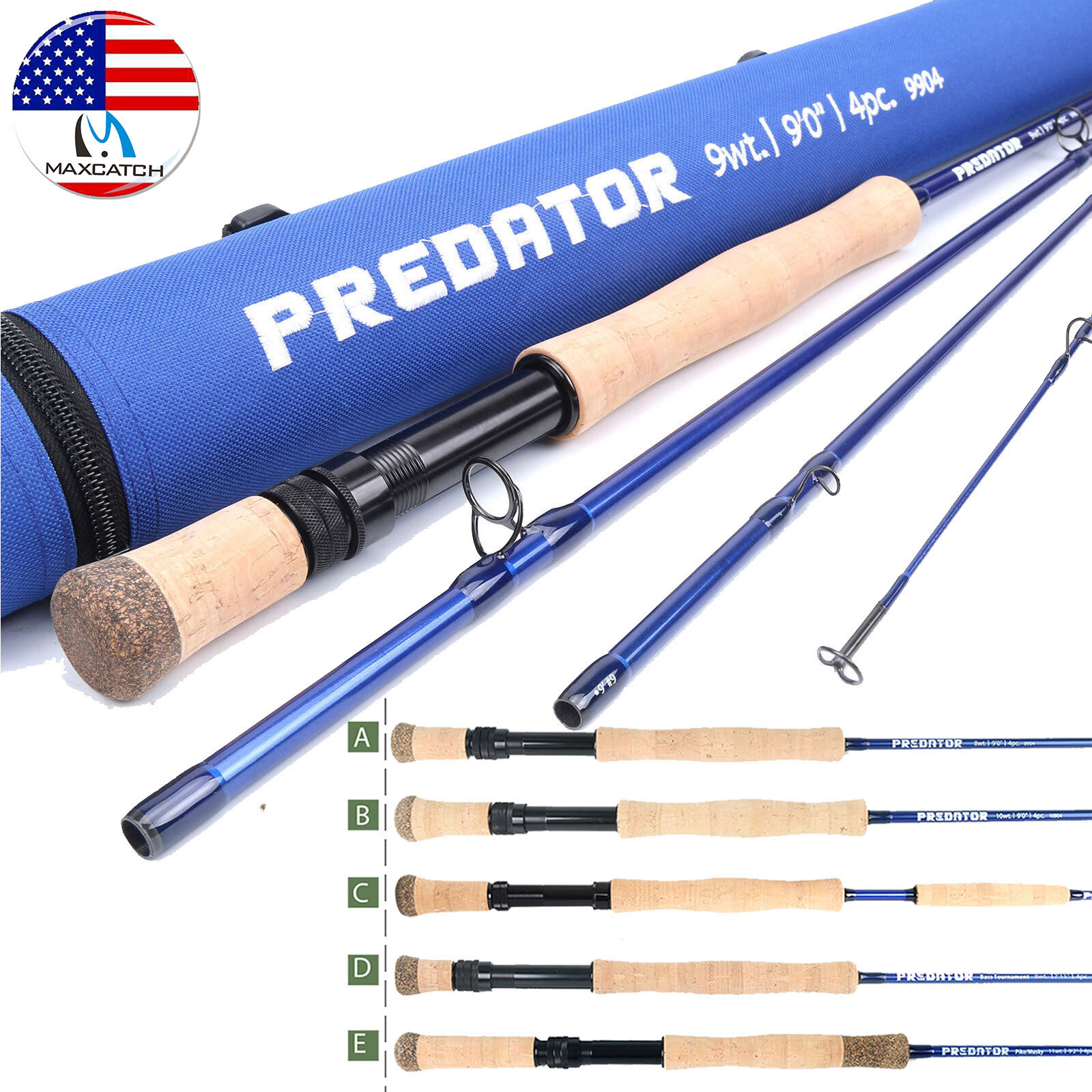 Maxcatch Saltwater Fly Fishing Rod 8/9/10//11/12wt 9ft Graphite IM10 Fast Action