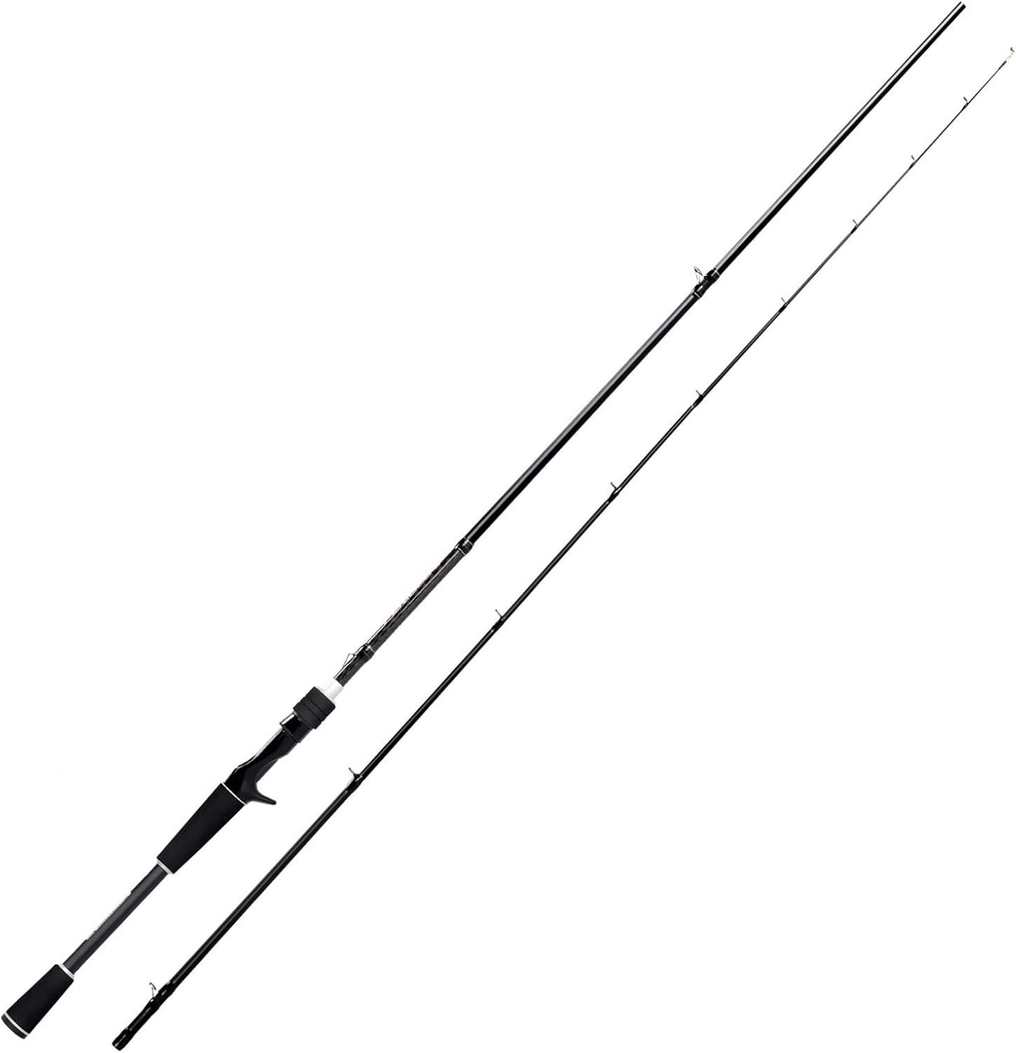 Casting Fishing Rod 2pc 6’6″ Medium Heavy Fast Action Carbon Fiber Fuji Guides