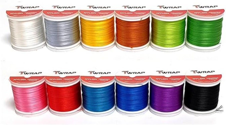 Lot of 12ea Nylon Rod Wrapping Threads A,C,E sizk JK Series