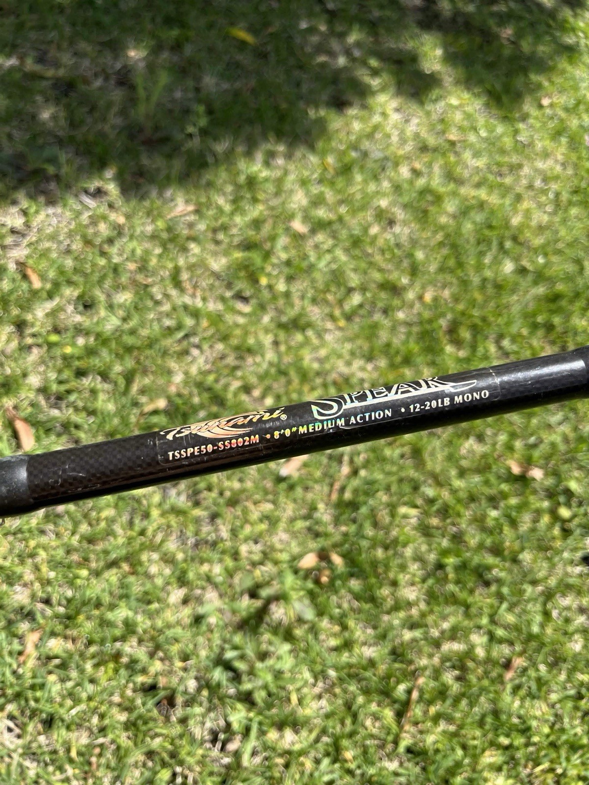Tsunami Spear Spinning Rod 8ft Medium 2pc 12-20lb 1/2-1oz Graphite Black