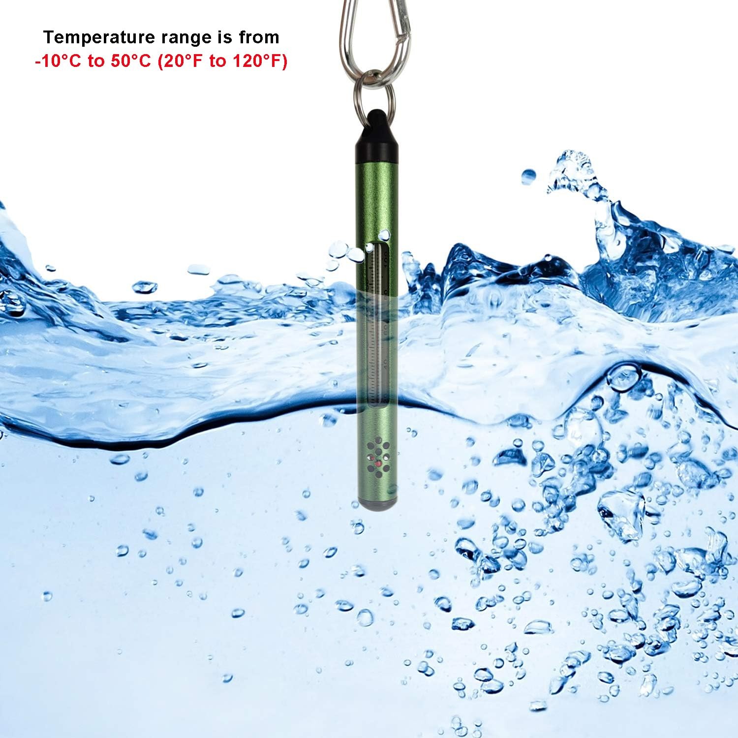 Fly Fishing Water Streamer Thermometer 20-120 Fahrenheit/Celsius Rotate Lake …