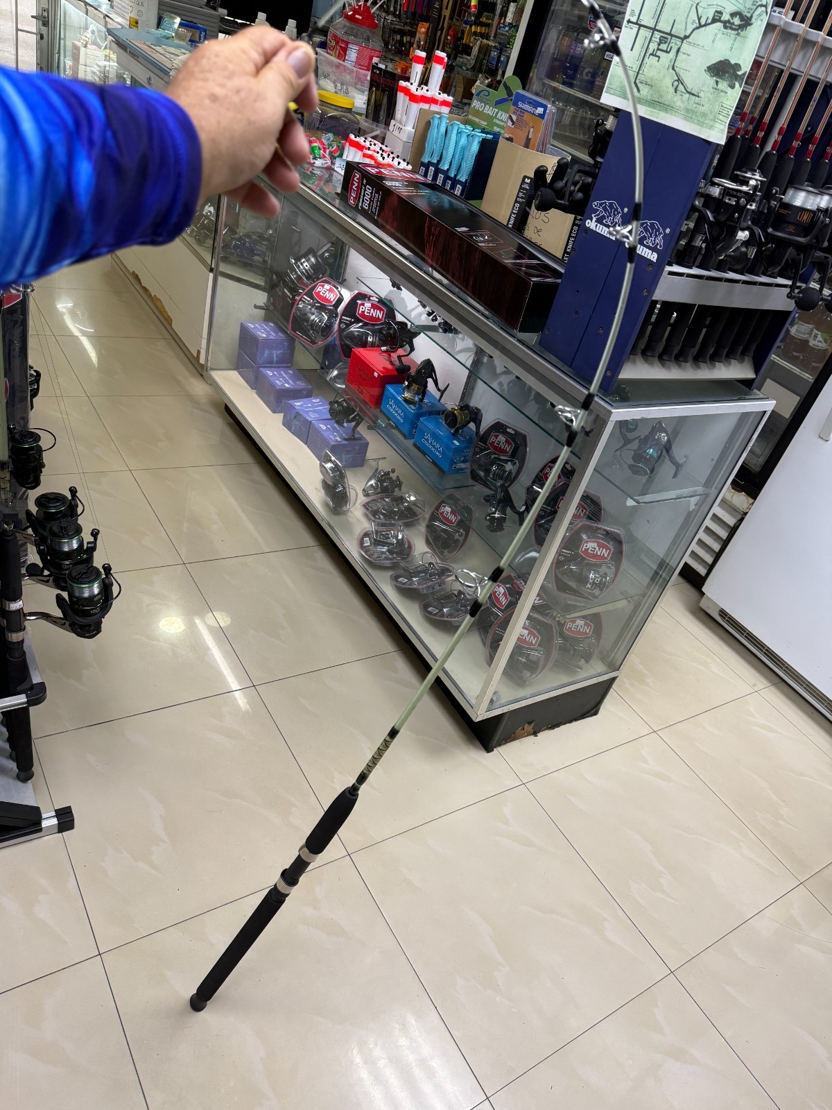 Spinning Rod LARGO STICK III, M, 6ft, 1 Section, 6 Guides+1, Hook Holder