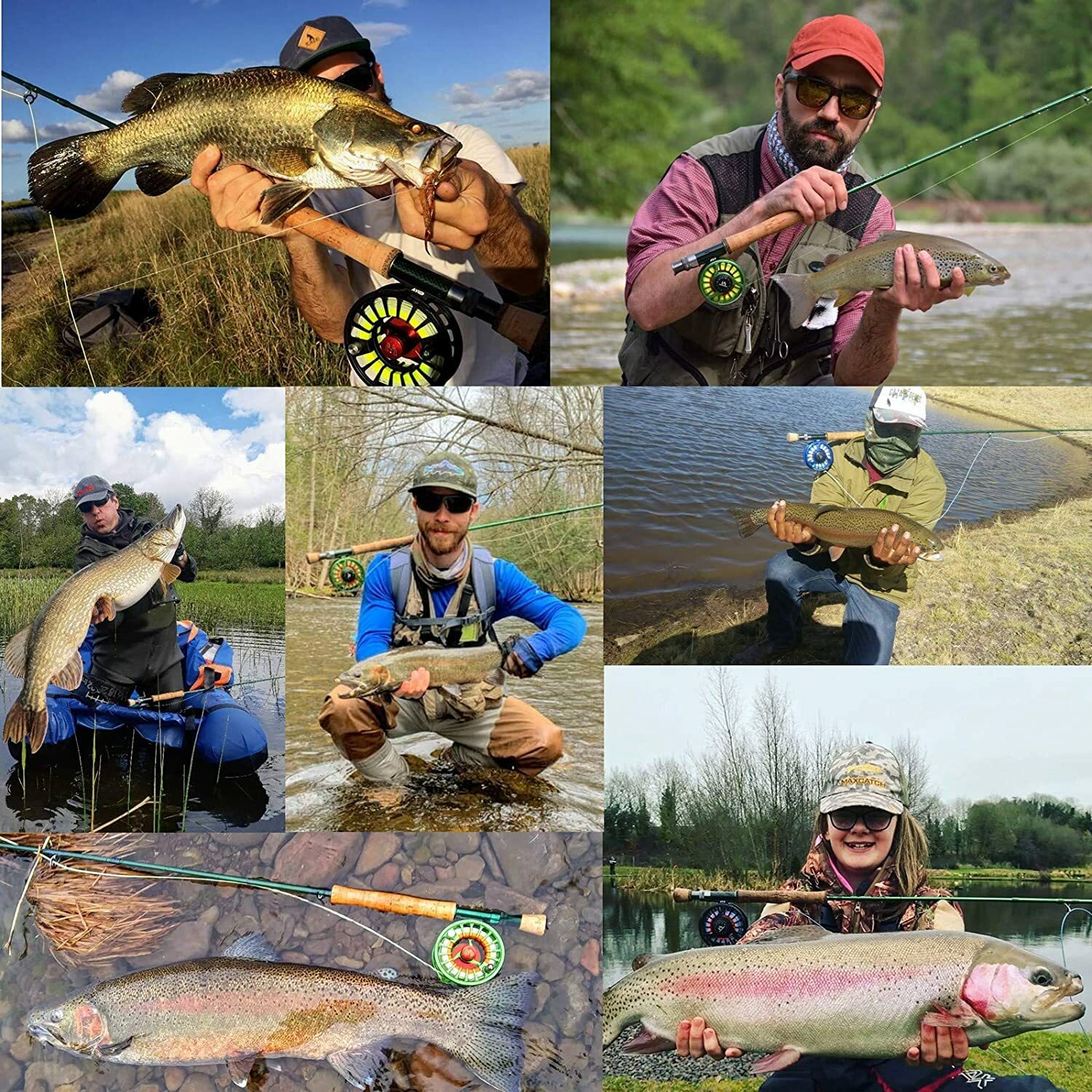 Premier Fly Fishing Rod 9ft 3/4/5/6/7/8/9/10/12WT Fast Action IM10 Carbon Fiber