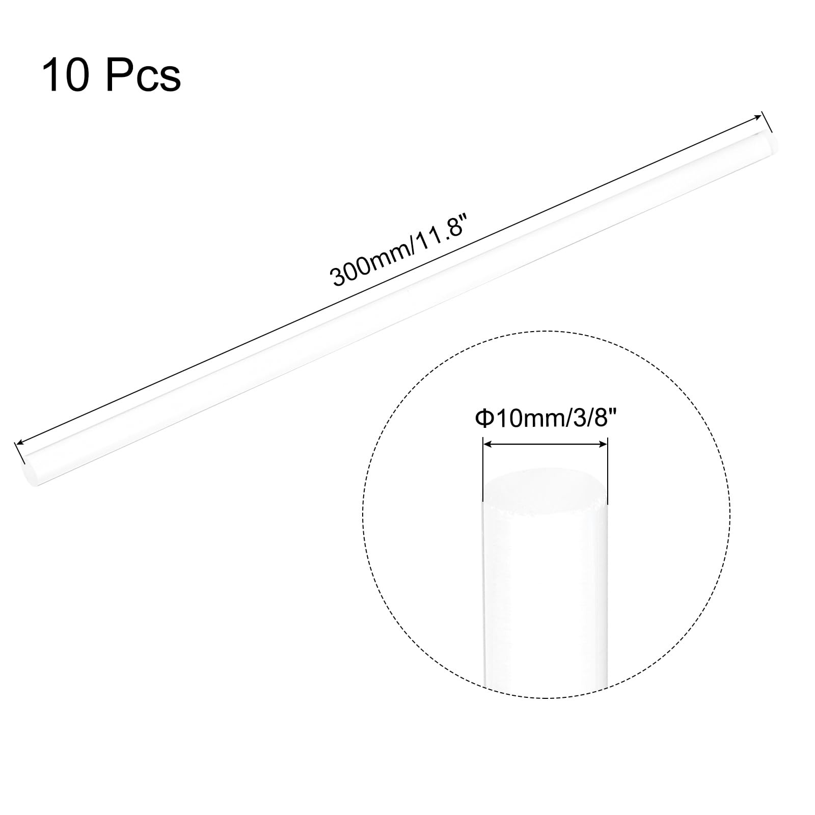10pcs Acrylic Round Rods 3/8″ x 12″ Clear Acrylic Dowel Rods Sticks Plastic S…